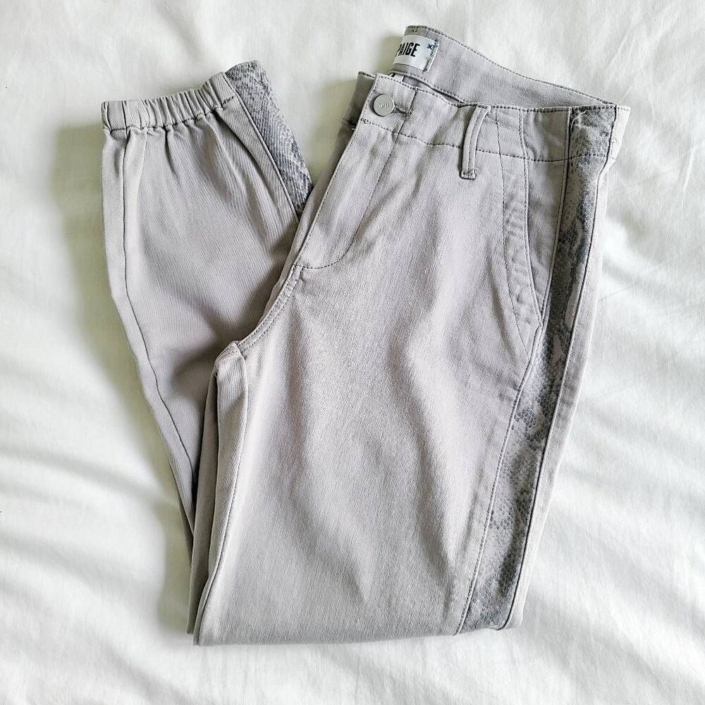 Paige Chino Pants Womens 30 Gray Denim Straight‎ Leg Regular Fit Slash Pockets - Picture 4 of 9
